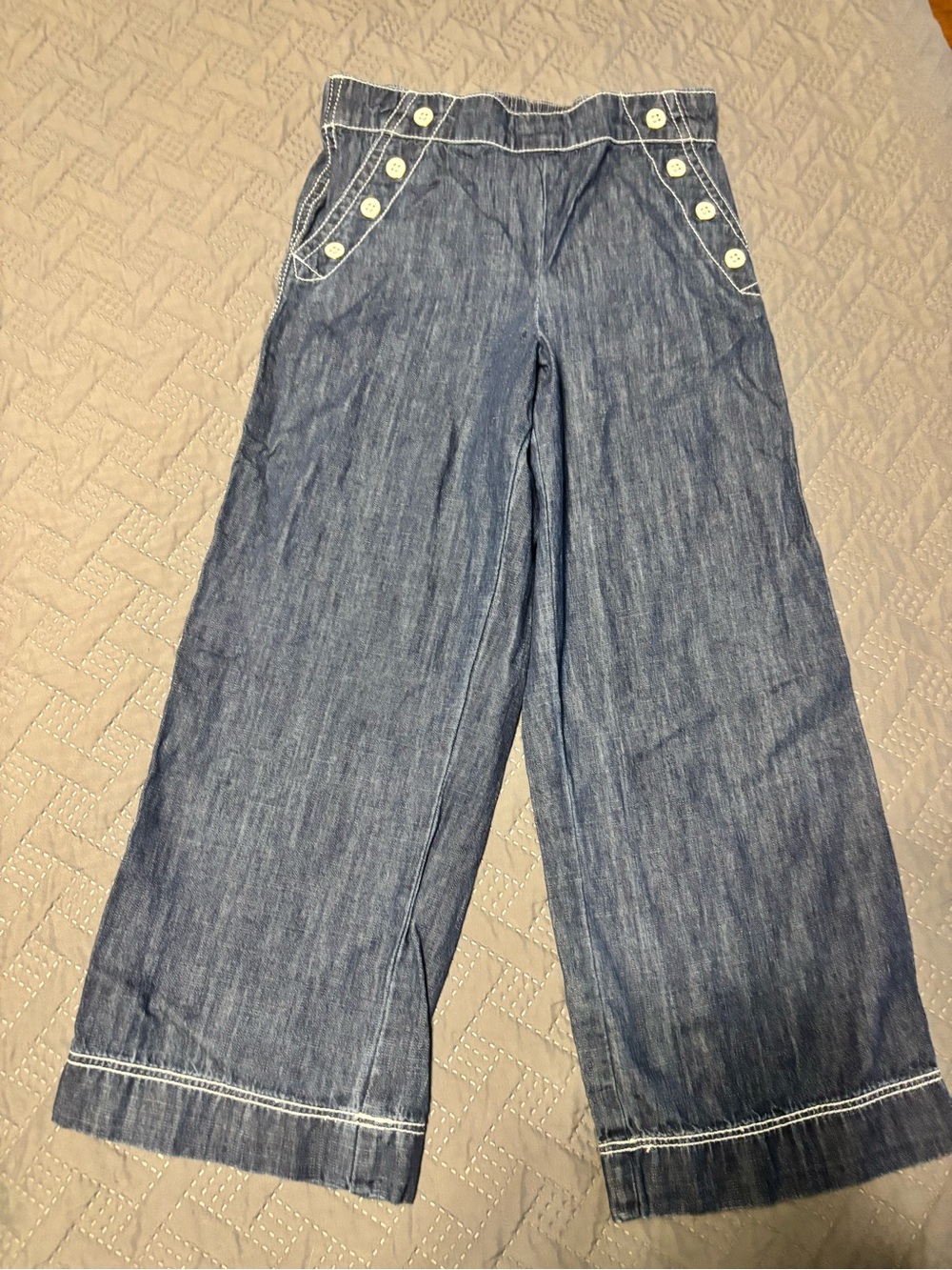Janie and Jack Indigo Wide-Leg Sailor Jeans